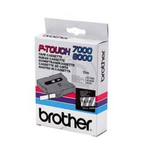 BROTHER Fita laminada Transparente / preto 12 mm , Brother , BROTX131 , 4977766051194